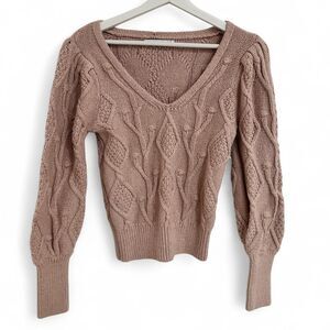 Abercrombie & Fitch Pink Cable Knit Sweater Women’s Size Small